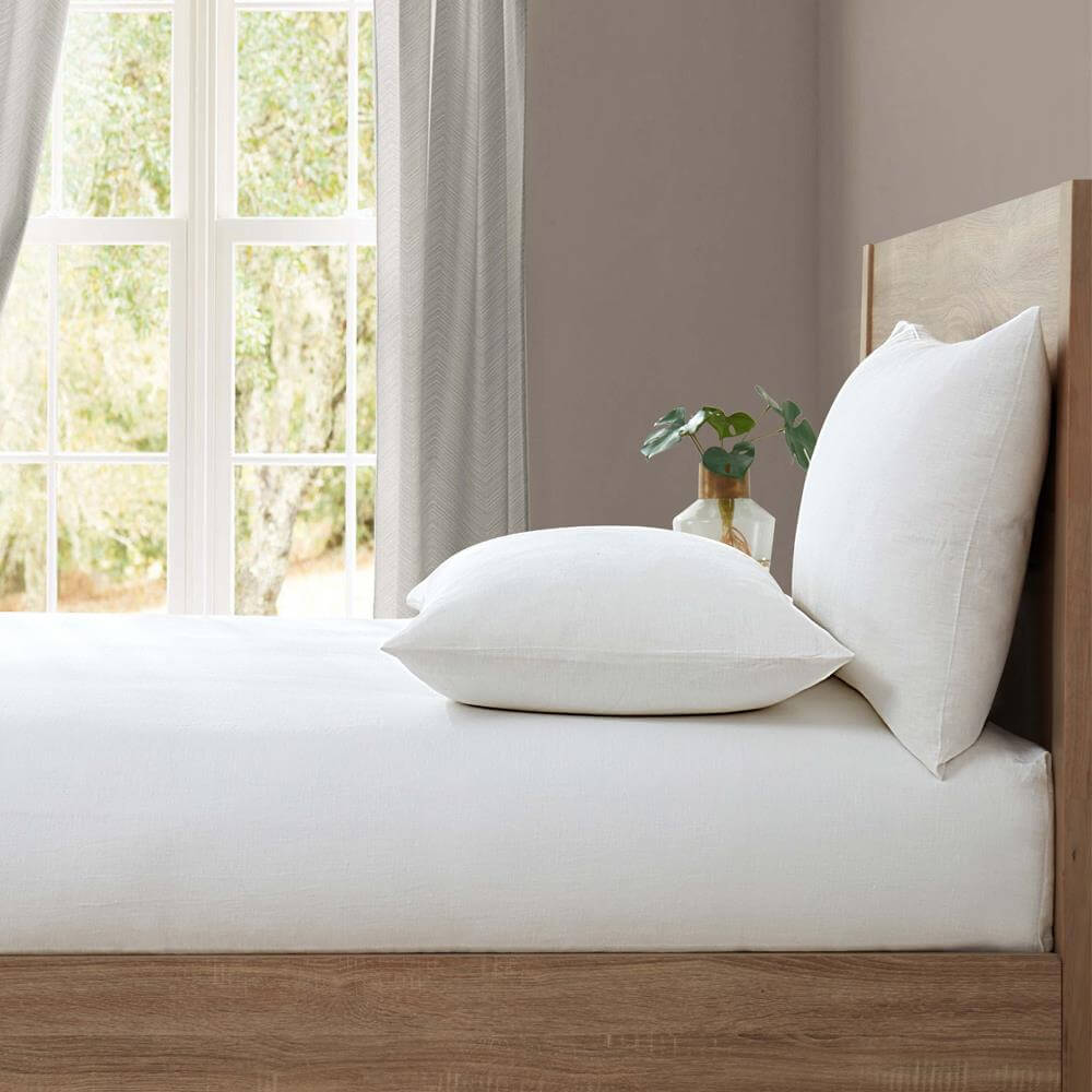 Lazy Linen White Fitted Sheet